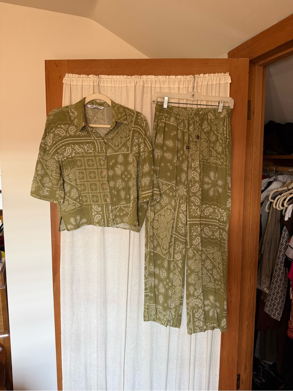 Zara Bandana-Print Relaxed Pants & Shirt Set